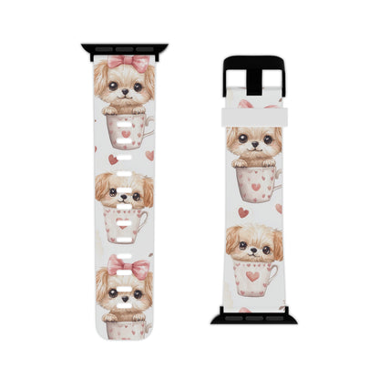 Cute Puppies in Heart Apple Watch Band - BOGO Cases