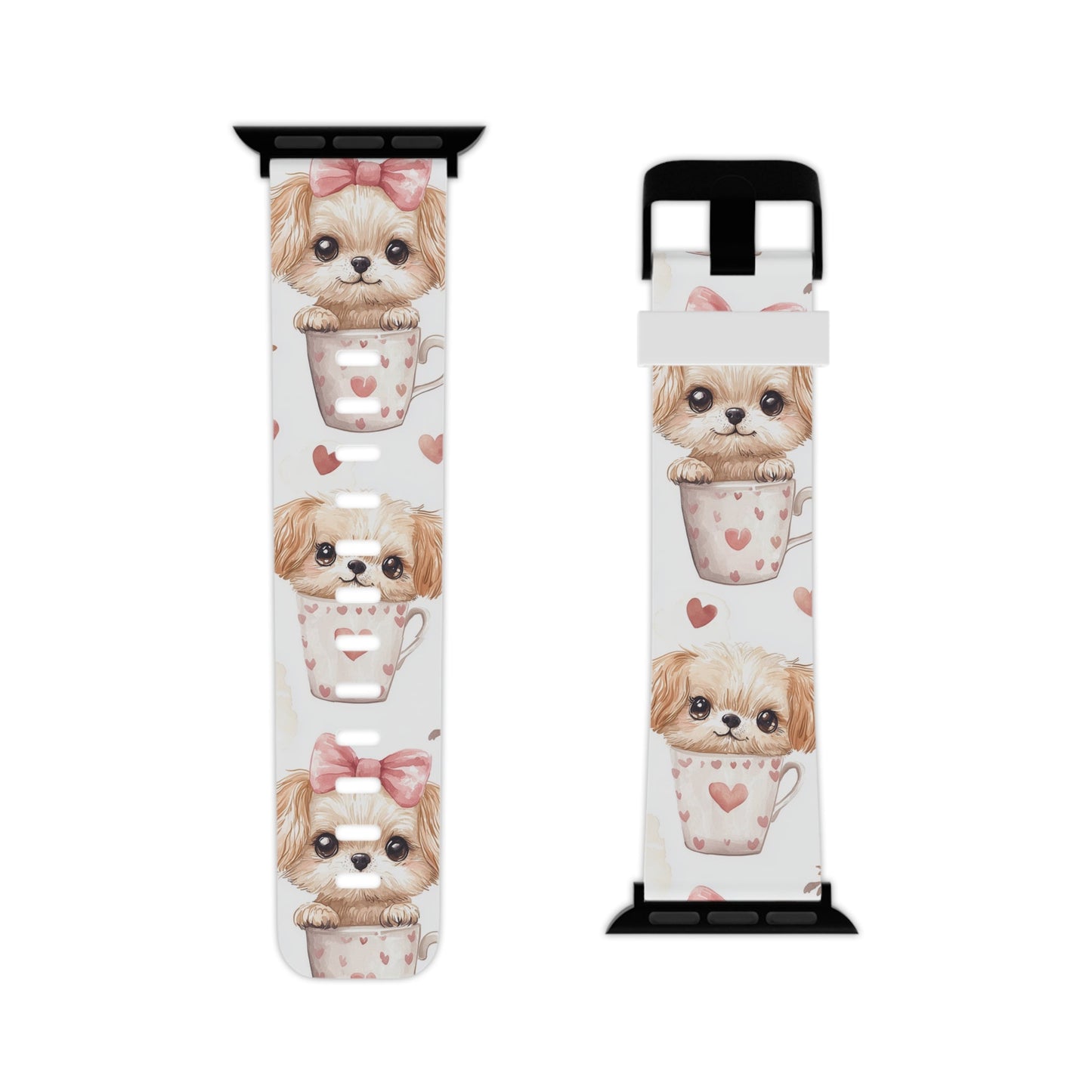 Cute Puppies in Heart Apple Watch Band - BOGO Cases