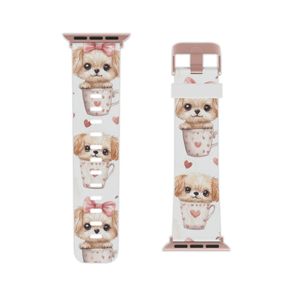 Cute Puppies in Heart Apple Watch Band - BOGO Cases