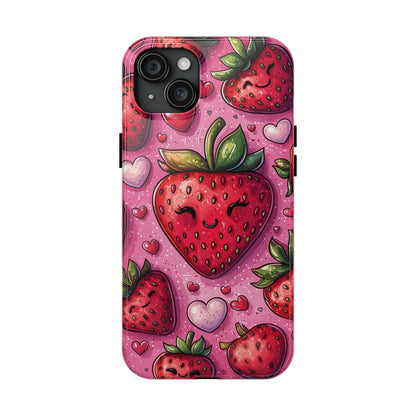 Cute Strawberry Kawaii iPhone Case – Fun Pink Design - BOGO Cases