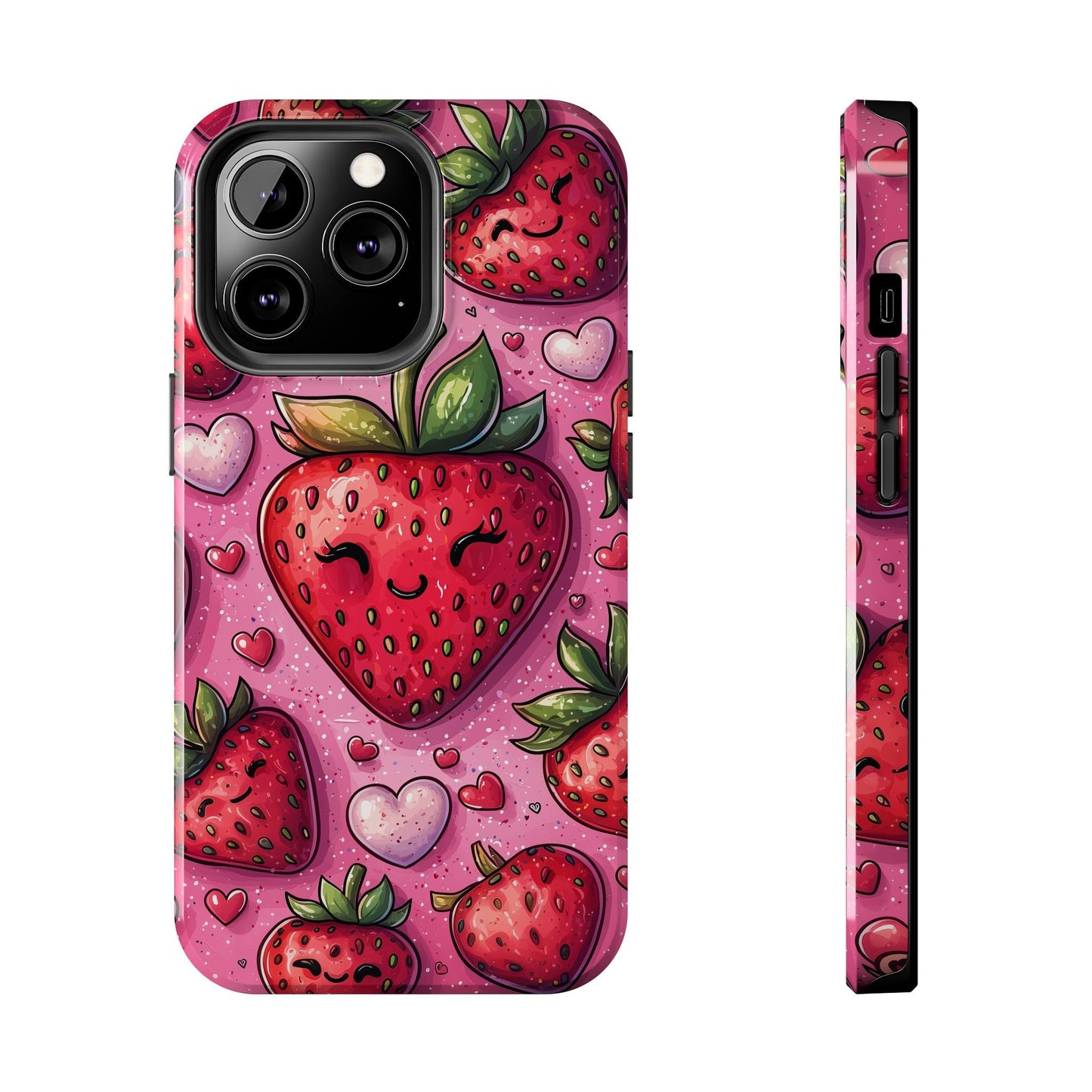 Cute Strawberry Kawaii iPhone Case – Fun Pink Design - BOGO Cases