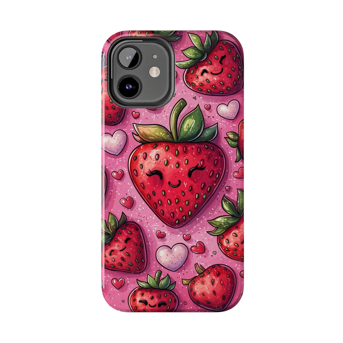 Cute Strawberry Kawaii iPhone Case – Fun Pink Design - BOGO Cases