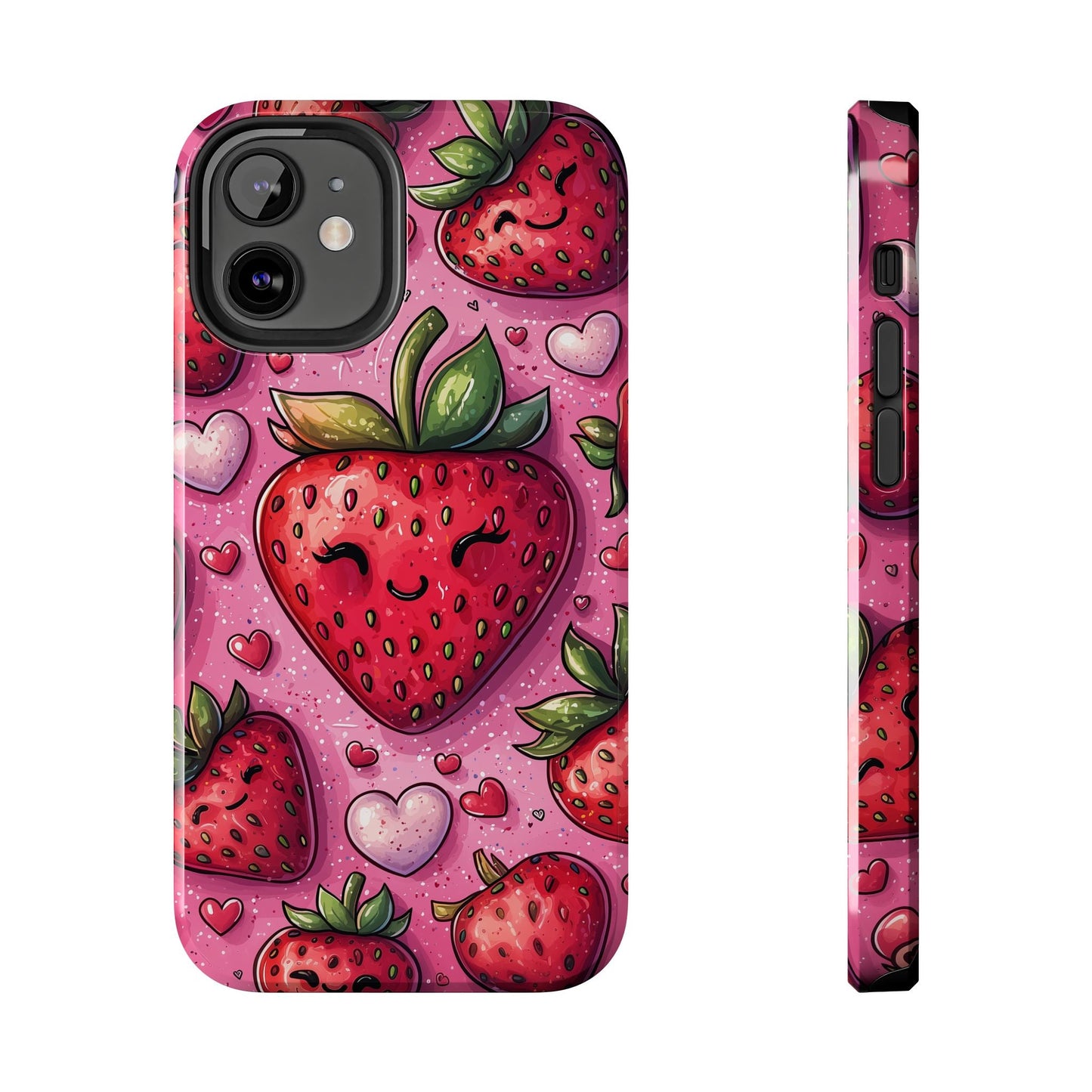 Cute Strawberry Kawaii iPhone Case – Fun Pink Design - BOGO Cases