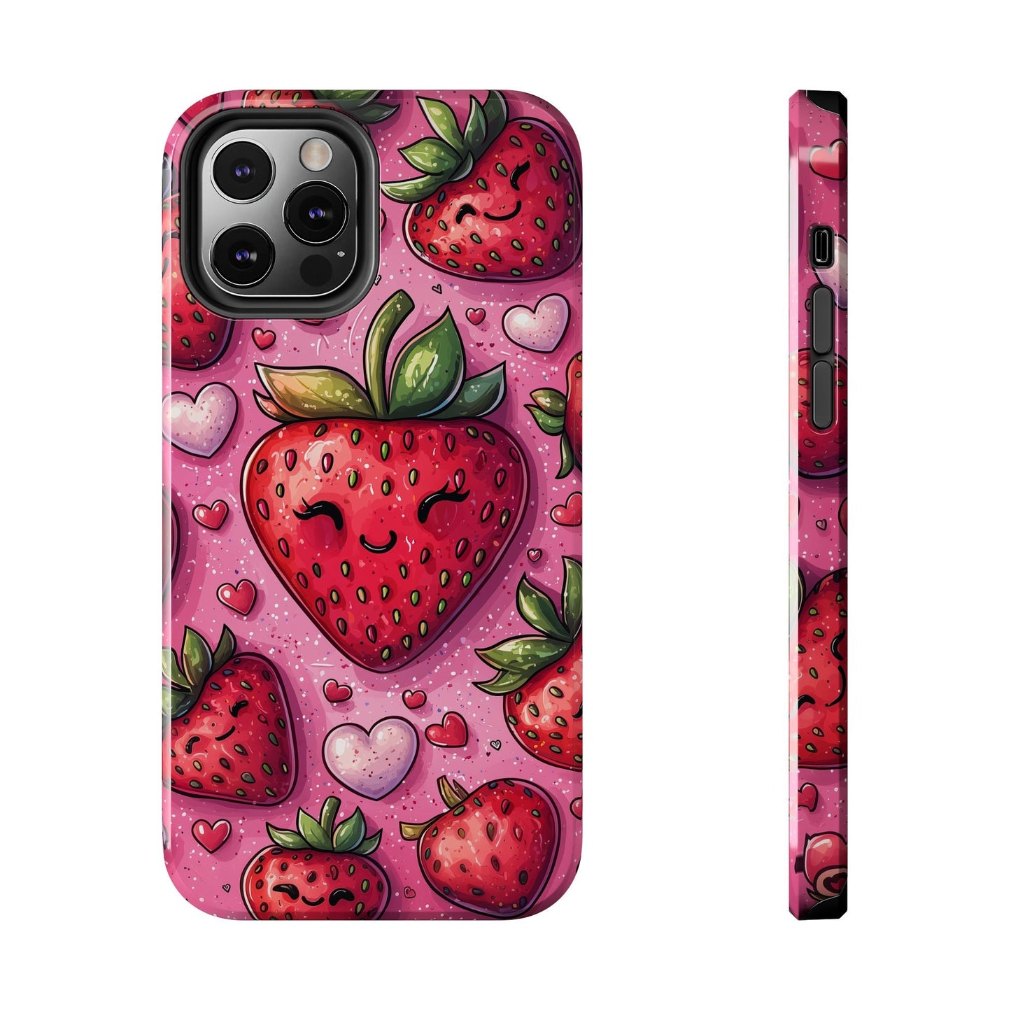 Cute Strawberry Kawaii iPhone Case – Fun Pink Design - BOGO Cases