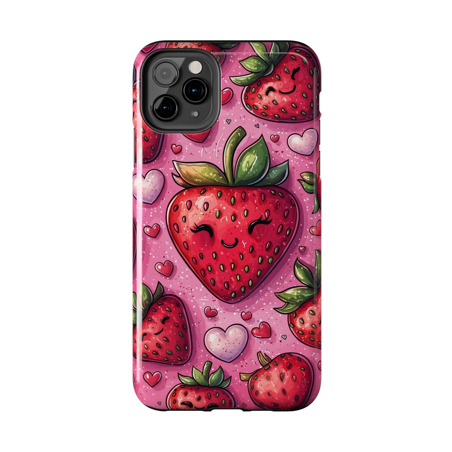 Cute Strawberry Kawaii iPhone Case – Fun Pink Design - BOGO Cases