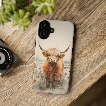 Cutest Highland Cow & Flowers Phone Case! - BOGO Cases