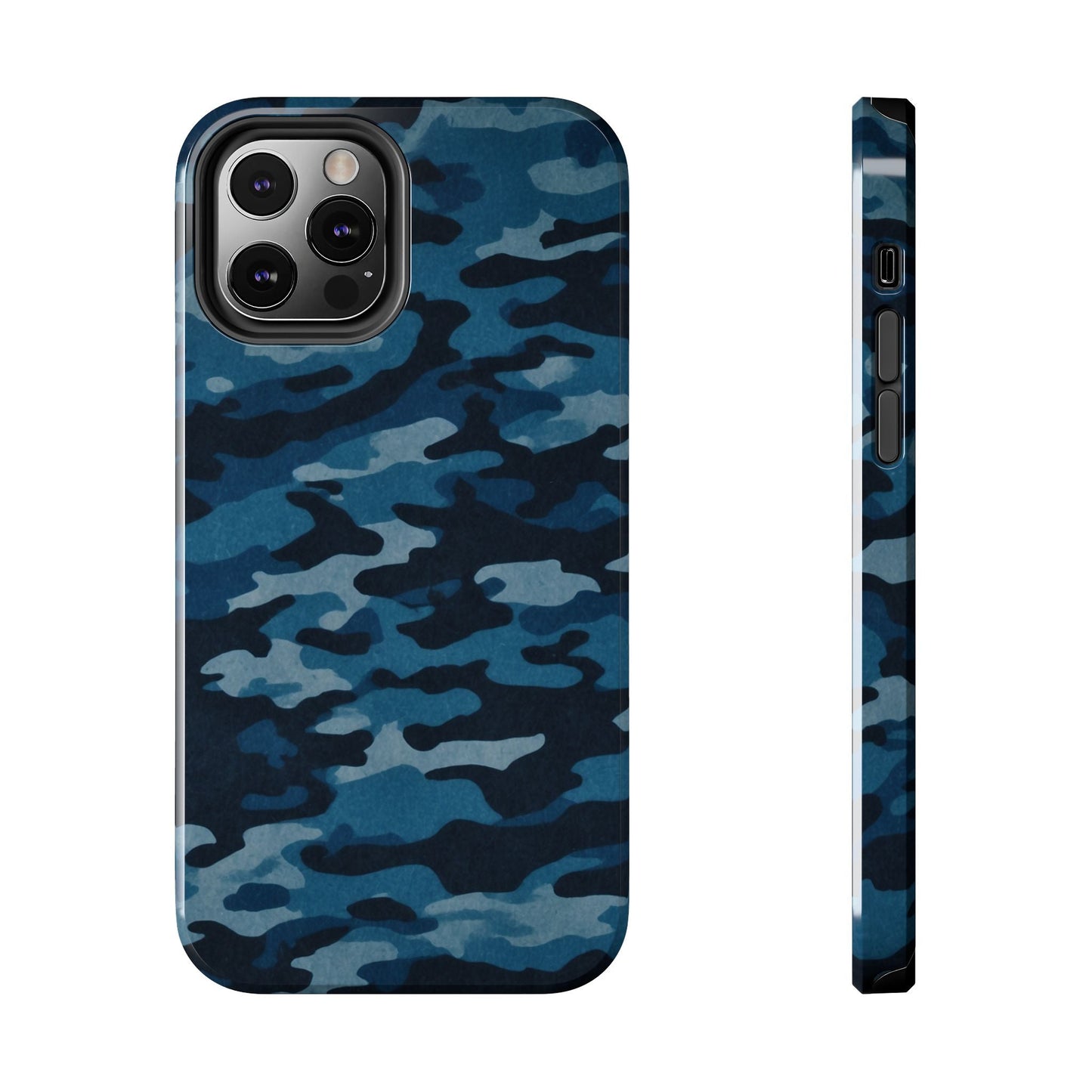 Dark Blue Camouflage – Stylish and Durable iPhone Case for Everyday Use - BOGO Cases