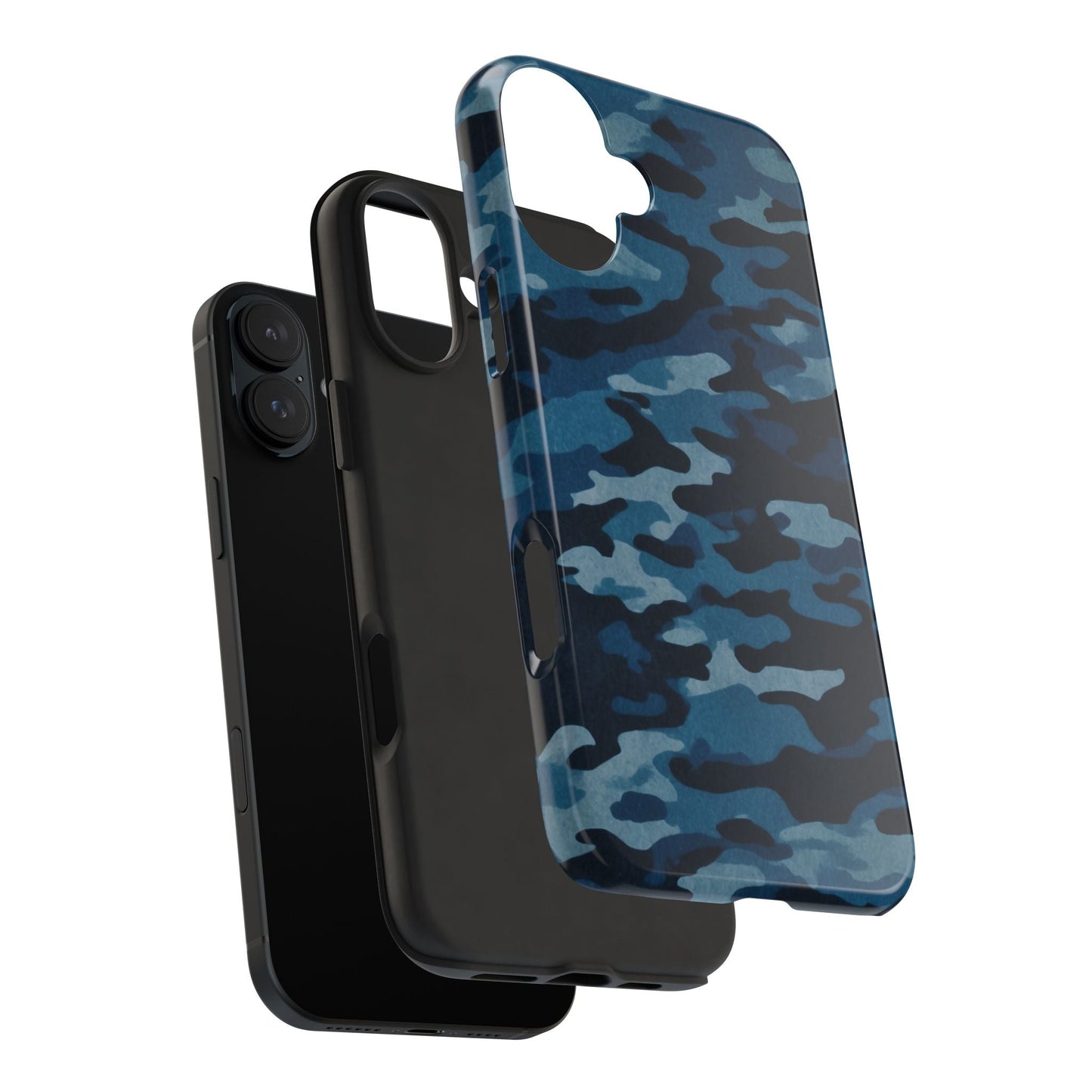 Dark Blue Camouflage – Stylish and Durable iPhone Case for Everyday Use - BOGO Cases
