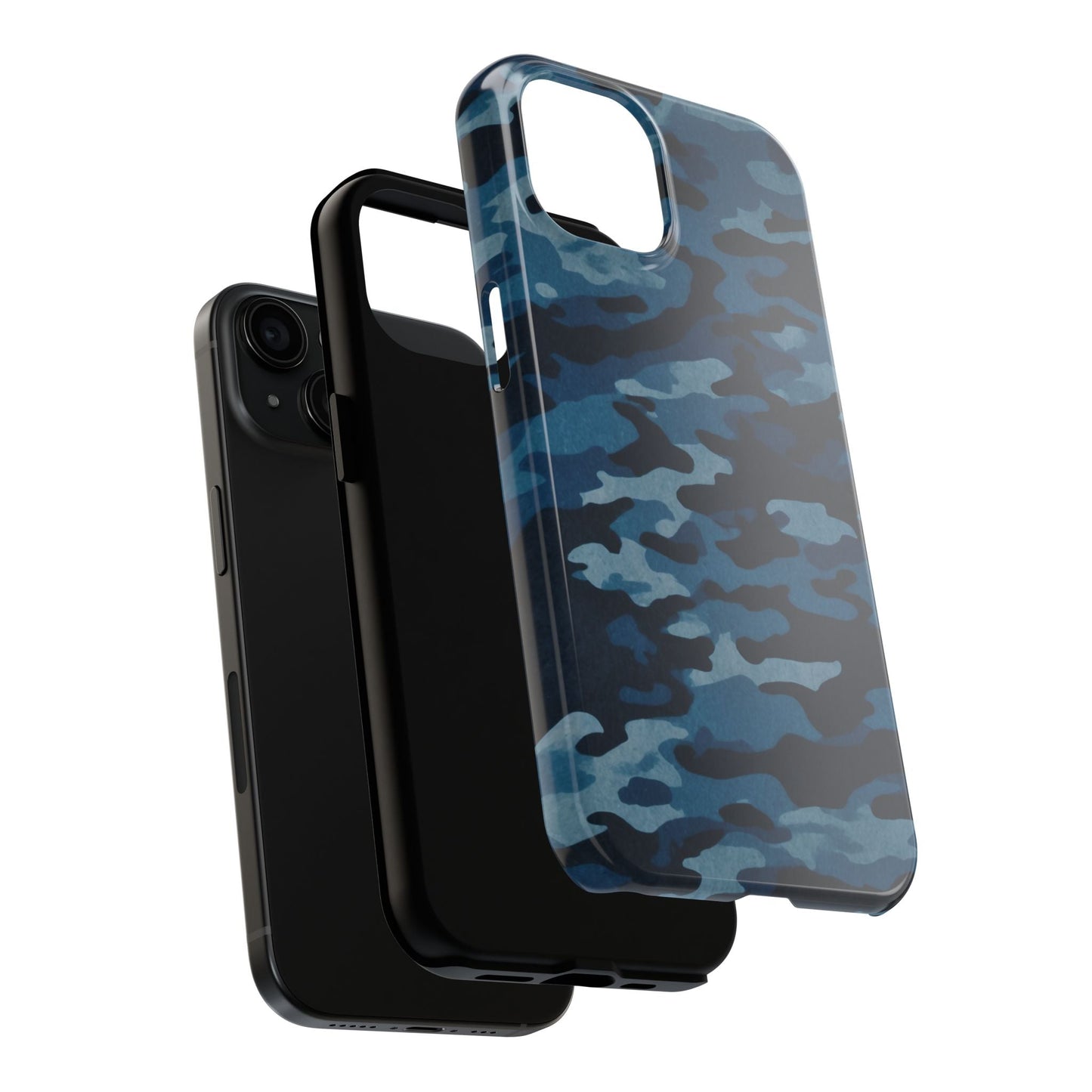 Dark Blue Camouflage – Stylish and Durable iPhone Case for Everyday Use - BOGO Cases