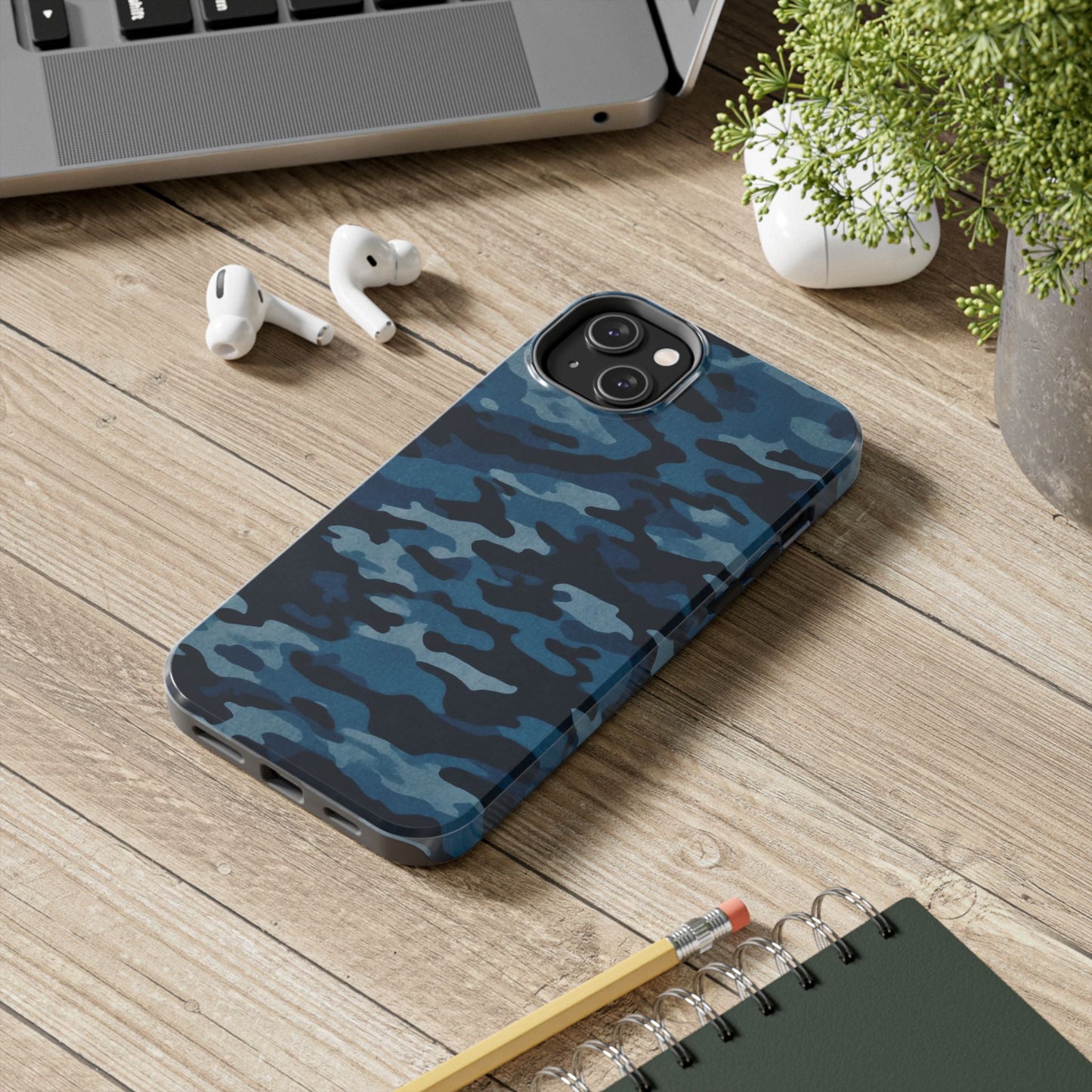 Dark Blue Camouflage – Stylish and Durable iPhone Case for Everyday Use - BOGO Cases