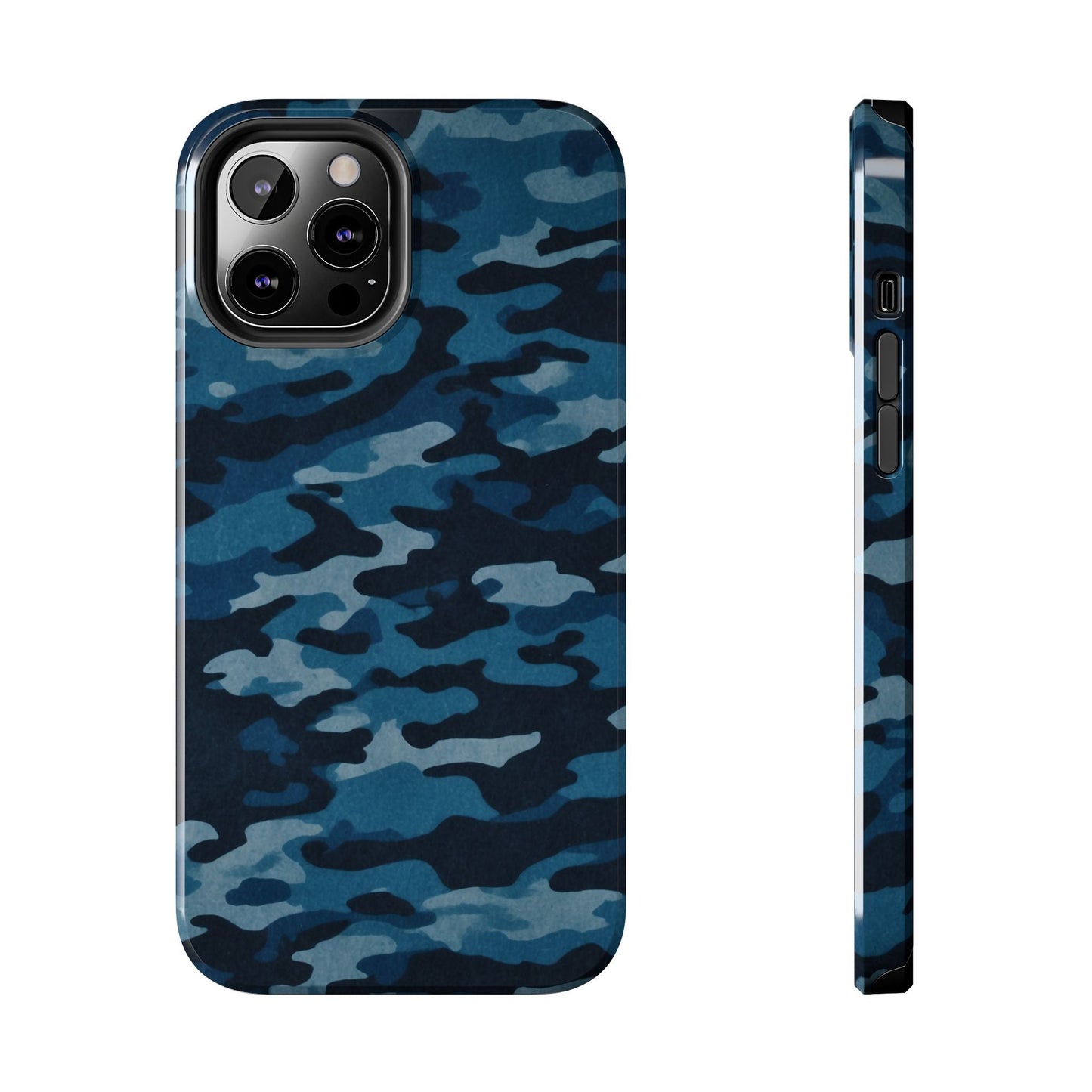 Dark Blue Camouflage – Stylish and Durable iPhone Case for Everyday Use - BOGO Cases