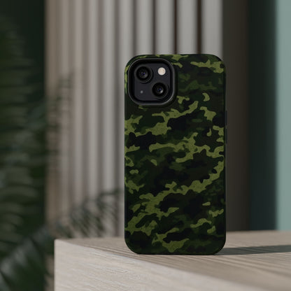 Dark Green Camouflage – MagSafe iPhone Case, Slim and Drop - Resistant - BOGO Cases