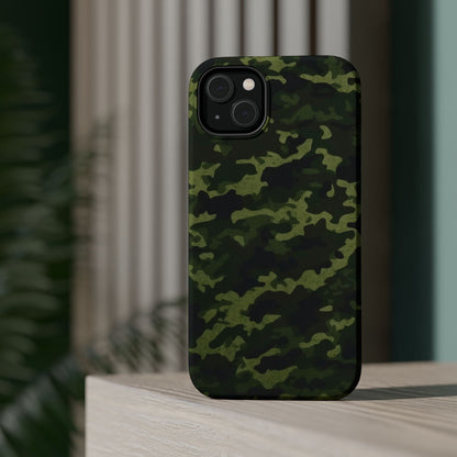 Dark Green Camouflage – MagSafe iPhone Case, Slim and Drop - Resistant - BOGO Cases