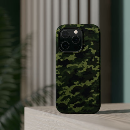 Dark Green Camouflage – MagSafe iPhone Case, Slim and Drop - Resistant - BOGO Cases