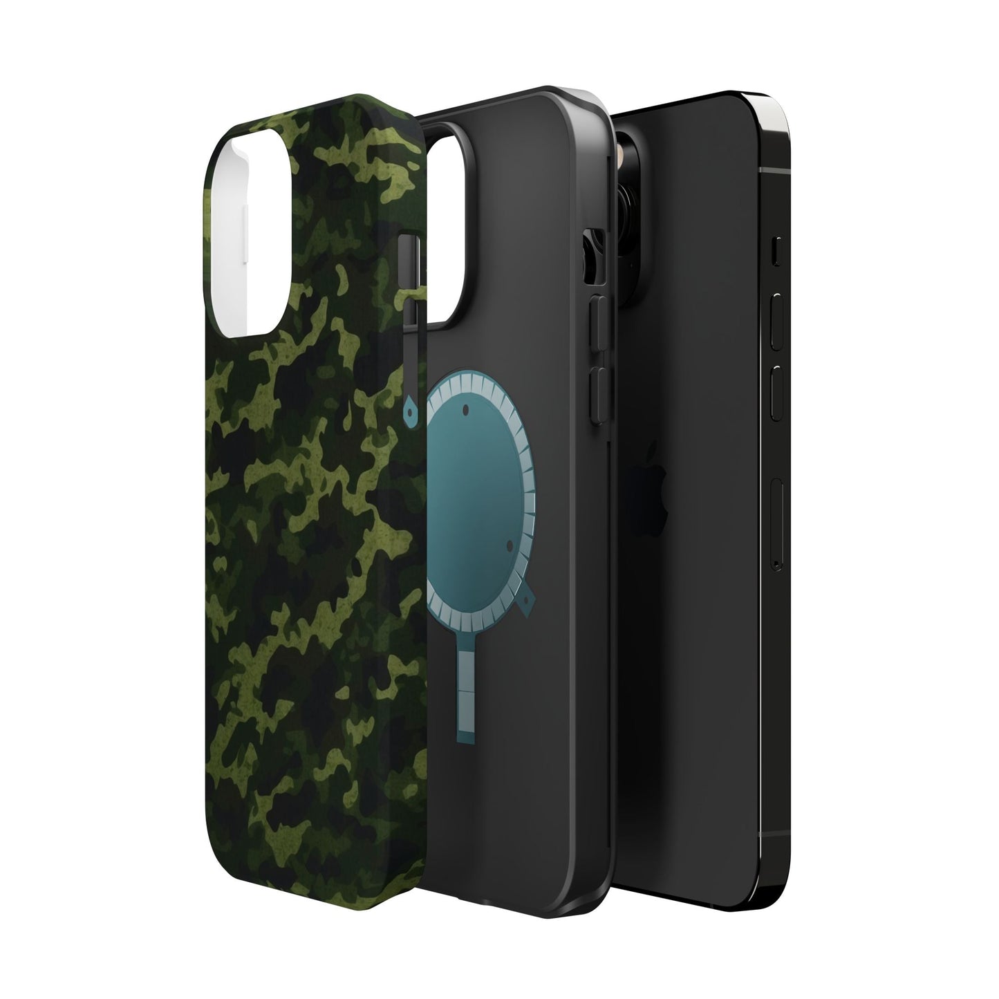 Dark Green Camouflage – MagSafe iPhone Case, Slim and Drop - Resistant - BOGO Cases
