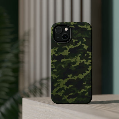 Dark Green Camouflage – MagSafe iPhone Case, Slim and Drop - Resistant - BOGO Cases