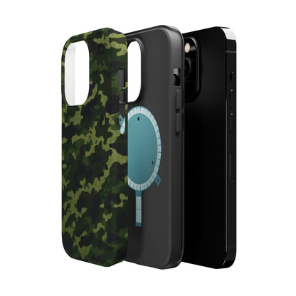Dark Green Camouflage – MagSafe iPhone Case, Slim and Drop - Resistant - BOGO Cases