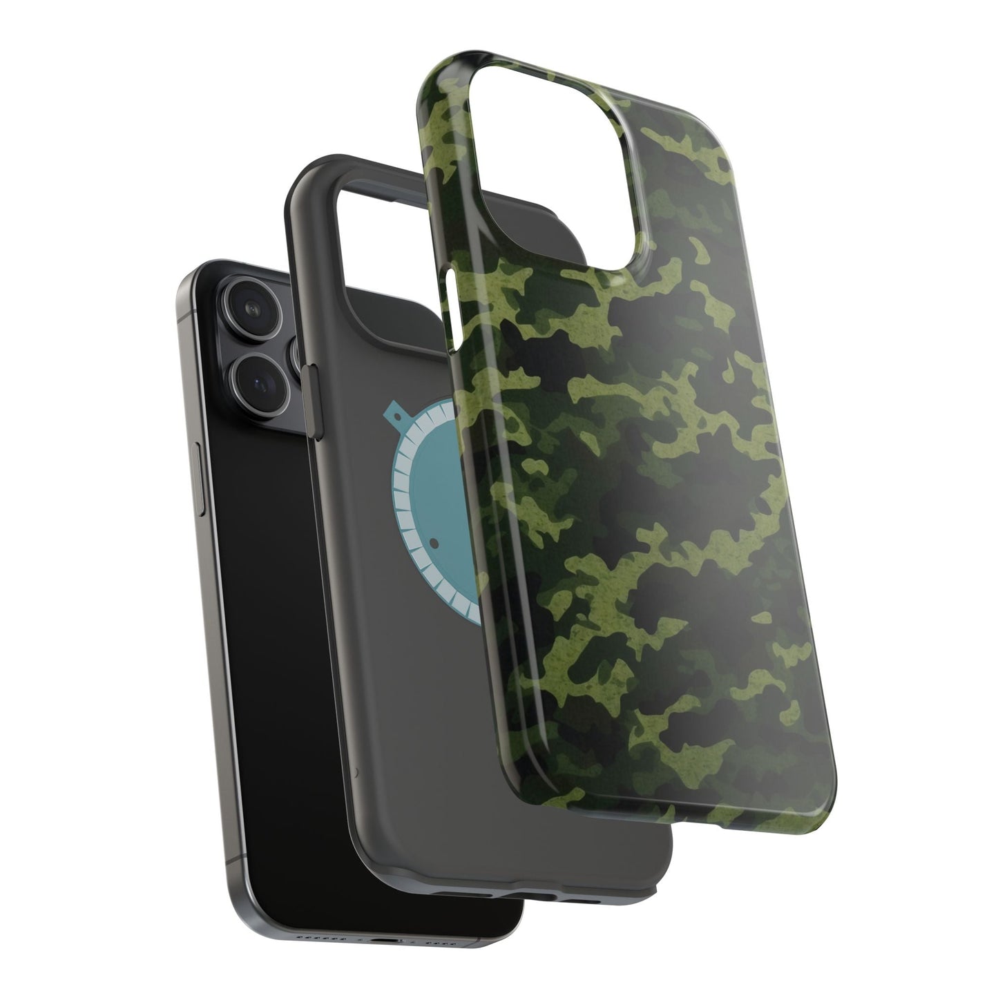 Dark Green Camouflage – MagSafe iPhone Case, Slim and Drop - Resistant - BOGO Cases