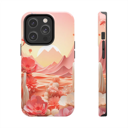 Desert Mirage Meets Urban Swag: Rustic Boho Cactus & Sand Dunes iPhone Case - A Nature-Lover's Dream, A Phone's Armor That'sTough As Nails! - BOGO Cases