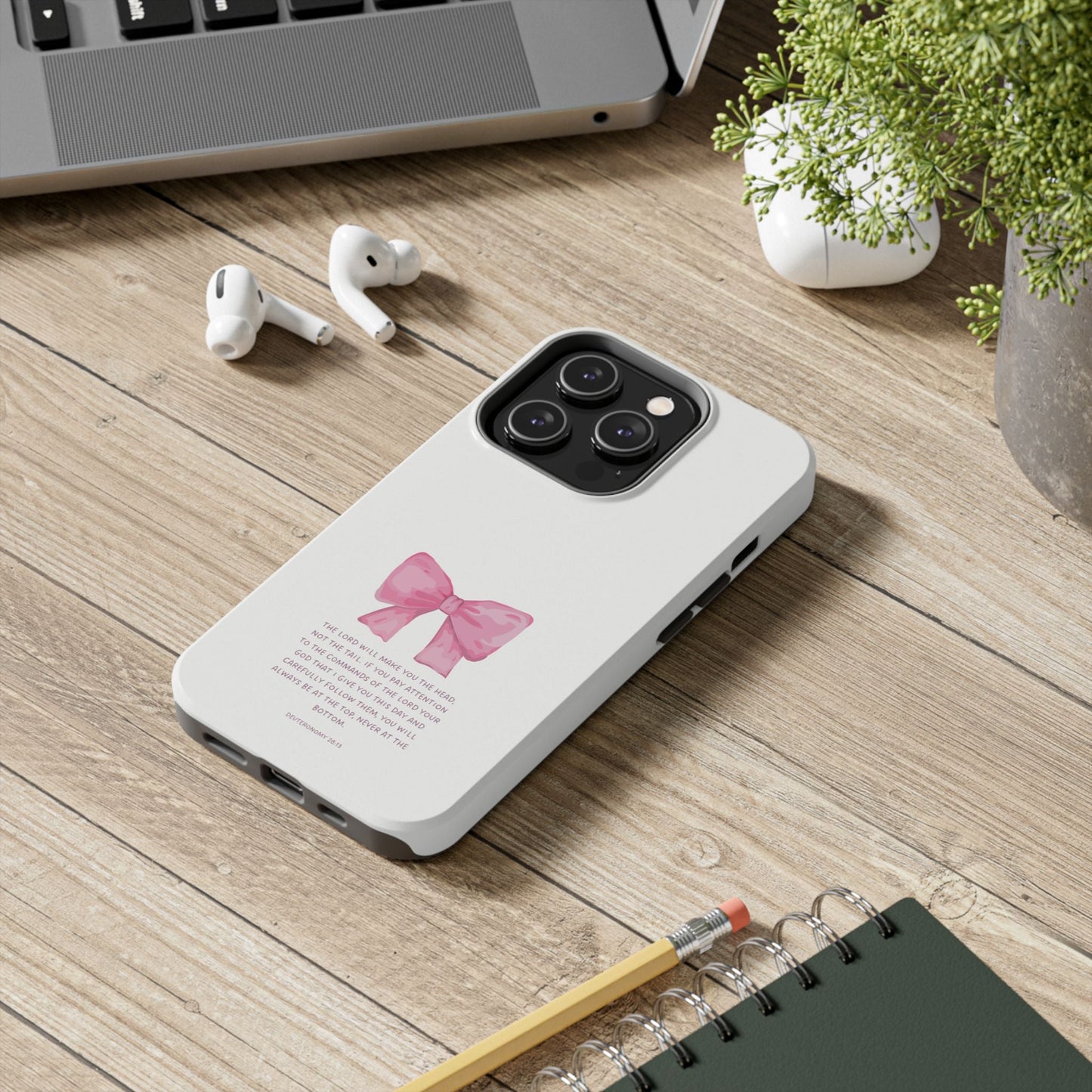 Deuteronomy 28:13 Pink Bow - iPhone Series Case - BOGO Cases