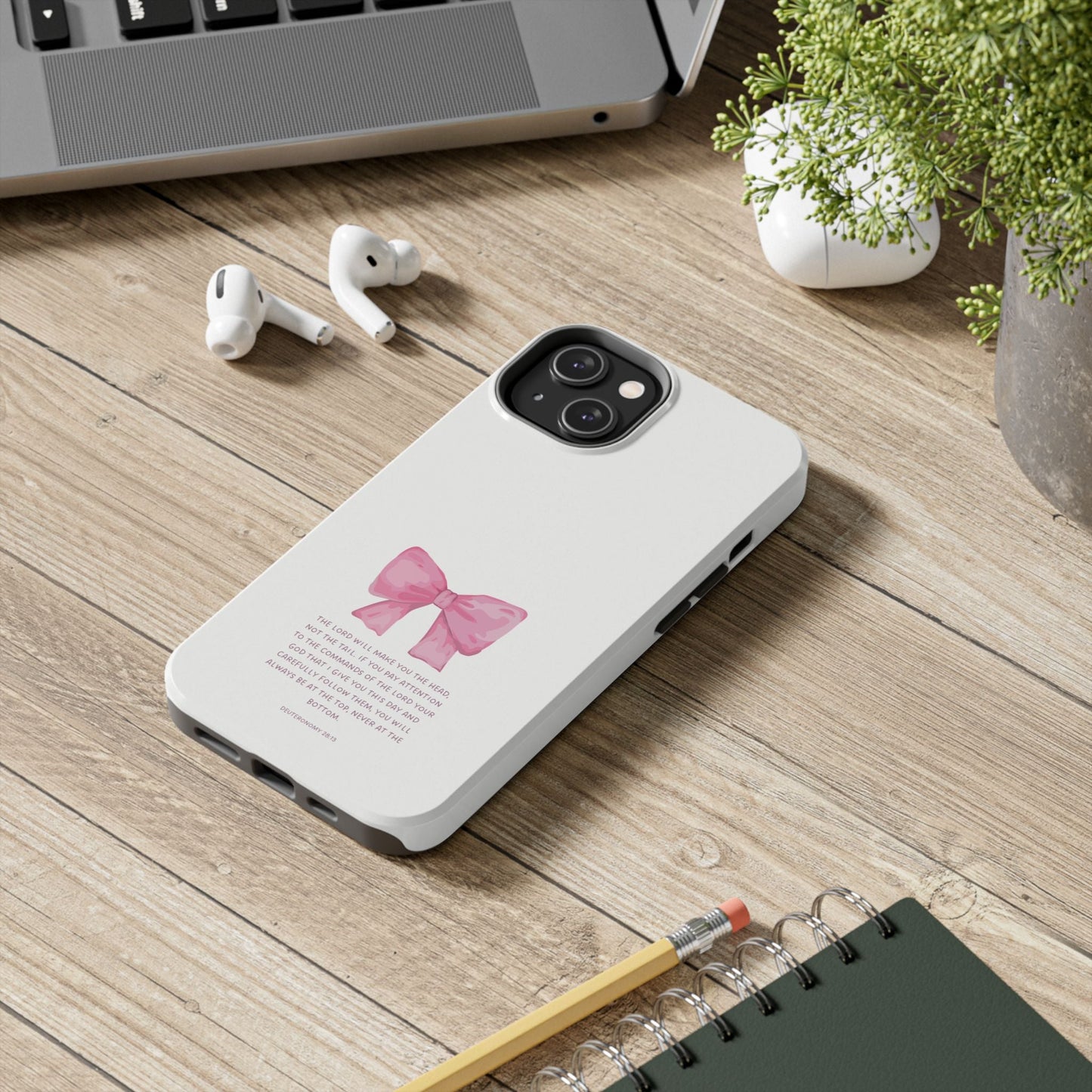 Deuteronomy 28:13 Pink Bow - iPhone Series Case - BOGO Cases