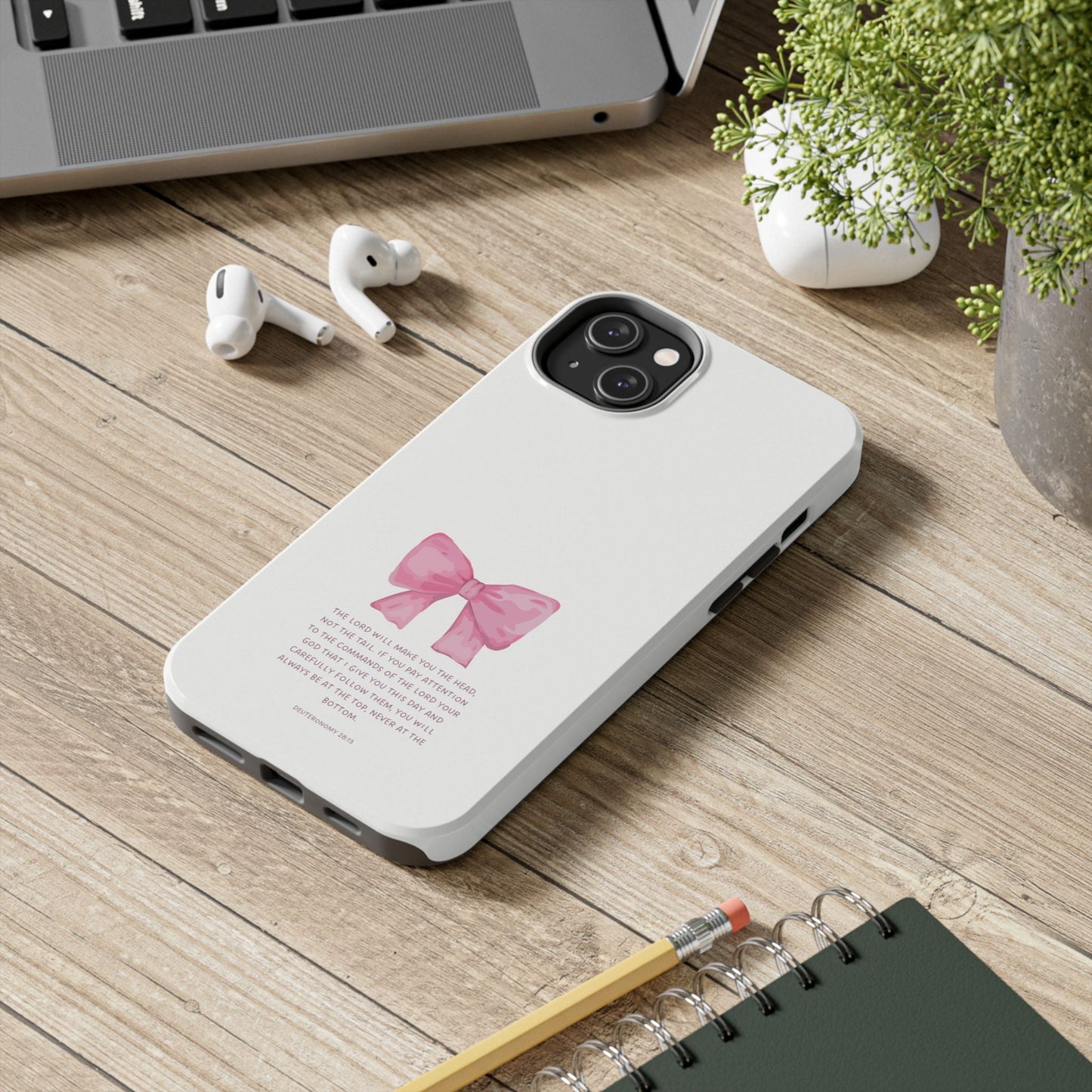 Deuteronomy 28:13 Pink Bow - iPhone Series Case - BOGO Cases