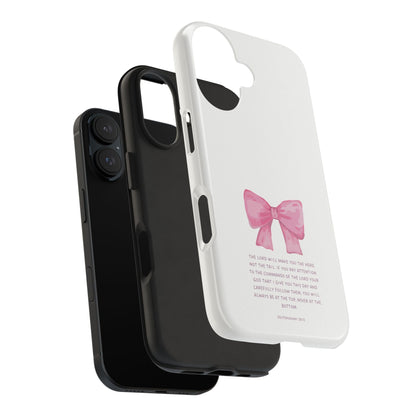 Deuteronomy 28:13 Pink Bow - iPhone Series Case - BOGO Cases