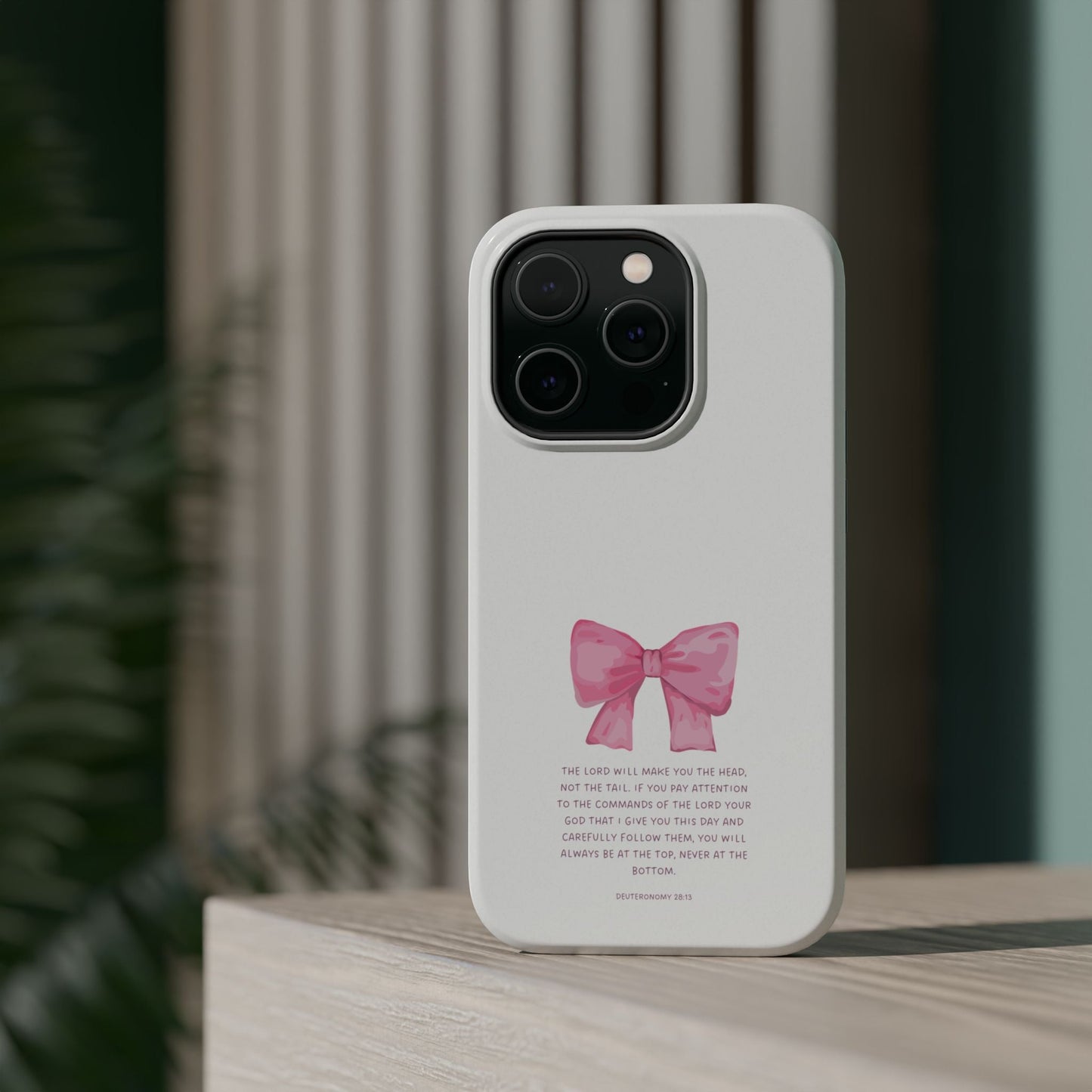 Deuteronomy 28:13 Pink Bow - MagSafe iPhone Case - BOGO Cases