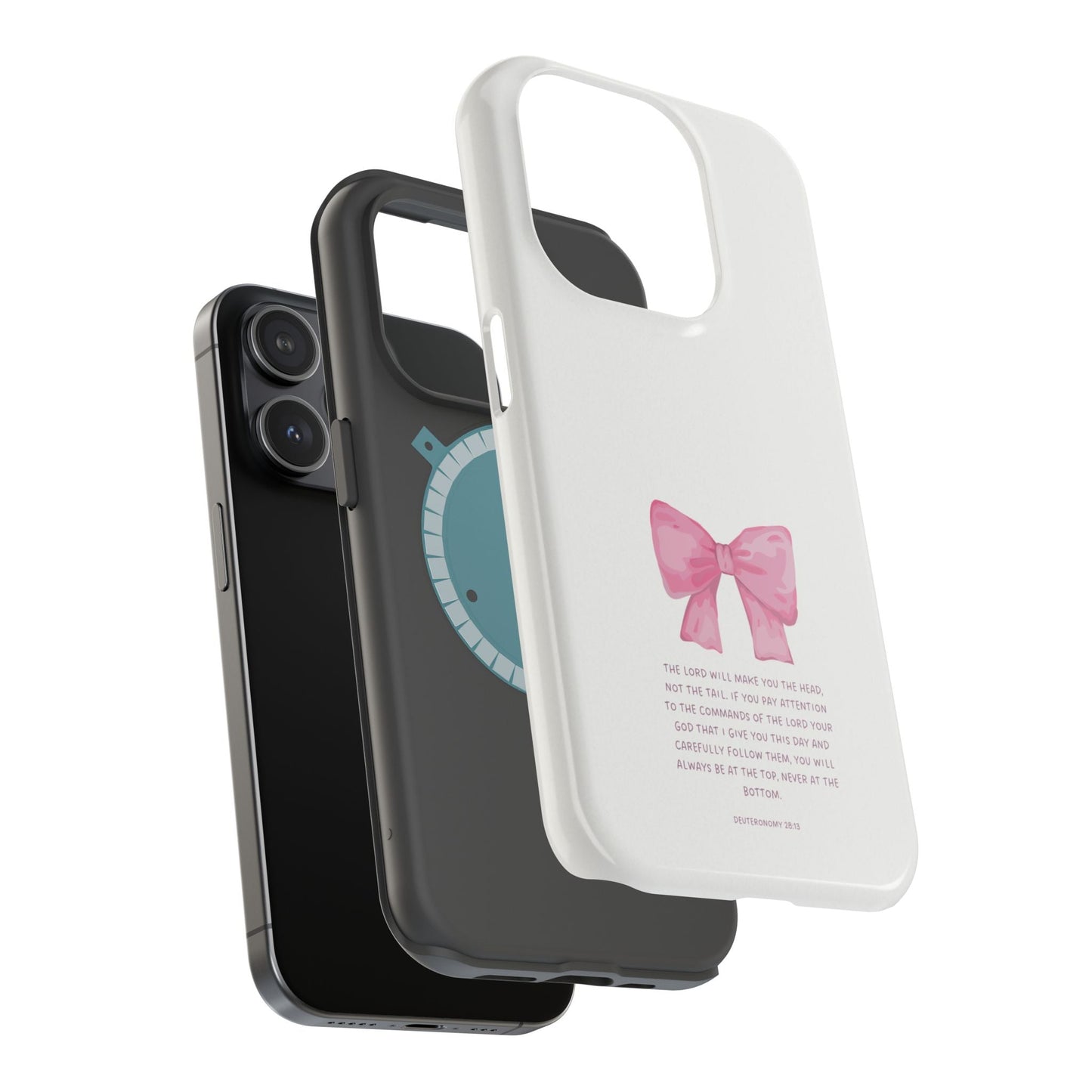 Deuteronomy 28:13 Pink Bow - MagSafe iPhone Case - BOGO Cases