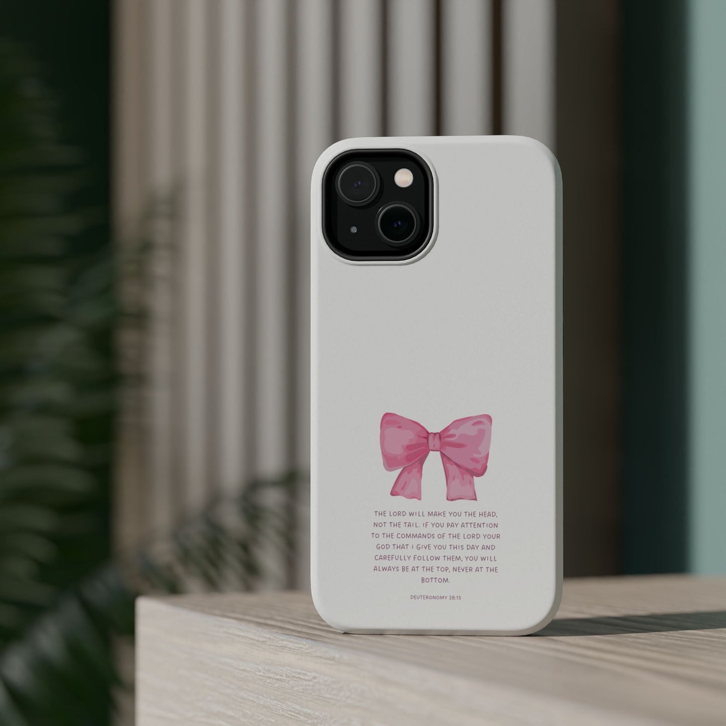 Deuteronomy 28:13 Pink Bow - MagSafe iPhone Case - BOGO Cases