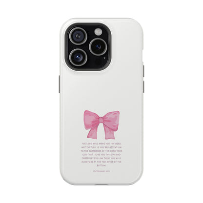 Deuteronomy 28:13 Pink Bow - MagSafe iPhone Case - BOGO Cases