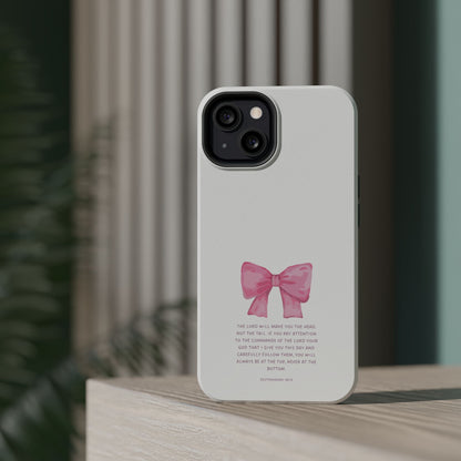 Deuteronomy 28:13 Pink Bow - MagSafe iPhone Case - BOGO Cases