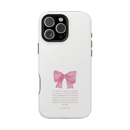 Deuteronomy 28:13 Pink Bow - MagSafe iPhone Case - BOGO Cases