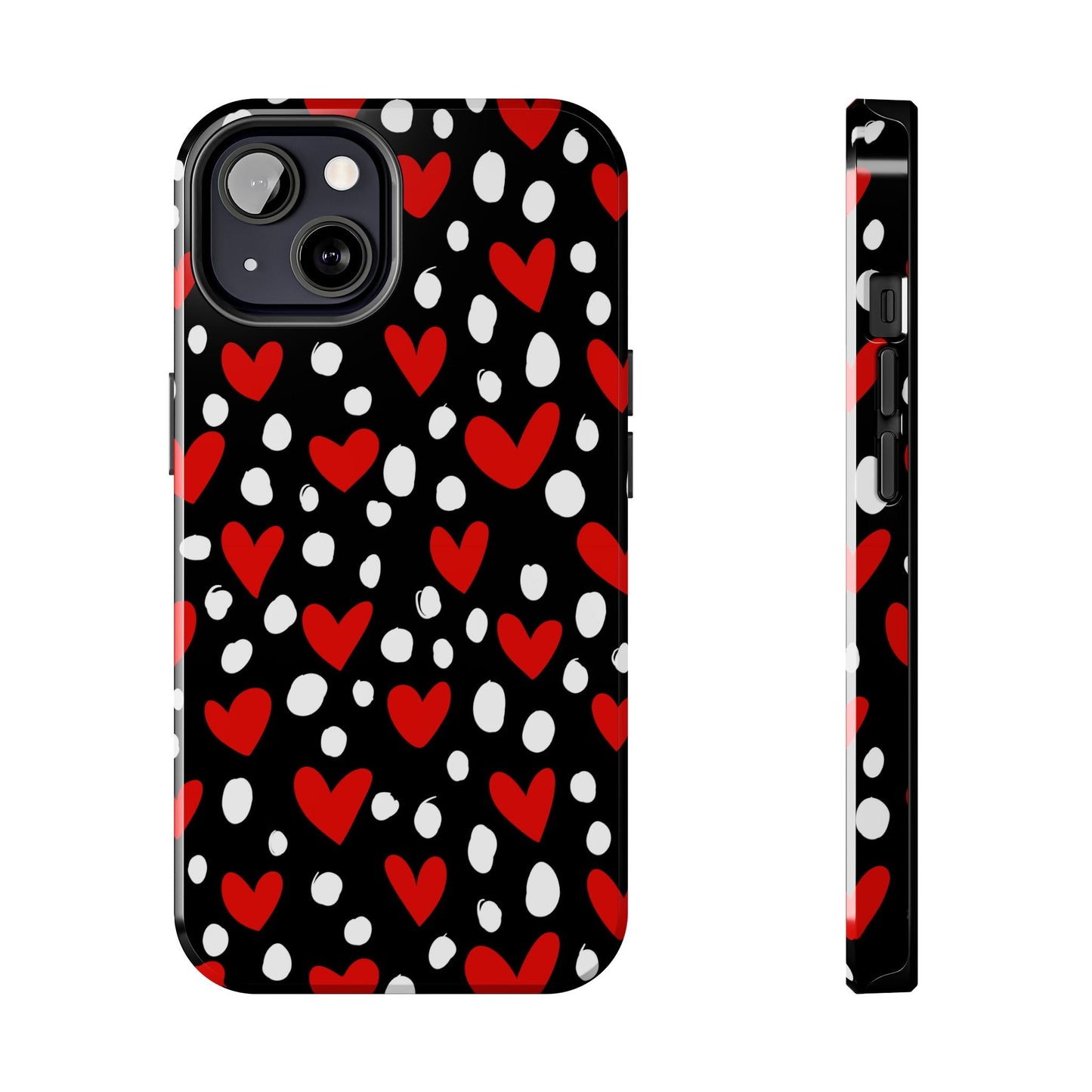 Doodle Hearts iPhone Case – Romantic and Playful Design - BOGO Cases
