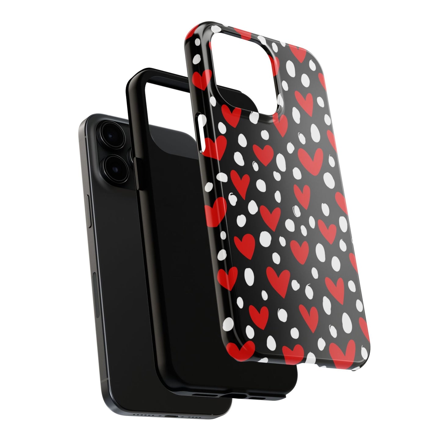 Doodle Hearts iPhone Case – Romantic and Playful Design - BOGO Cases