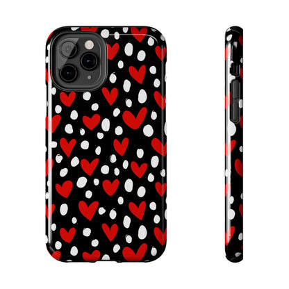 Doodle Hearts iPhone Case – Romantic and Playful Design - BOGO Cases