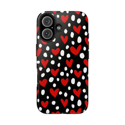 Doodle Hearts iPhone Case – Romantic and Playful Design - BOGO Cases