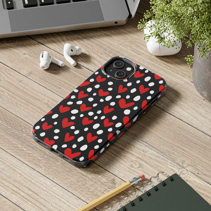 Doodle Hearts iPhone Case – Romantic and Playful Design - BOGO Cases