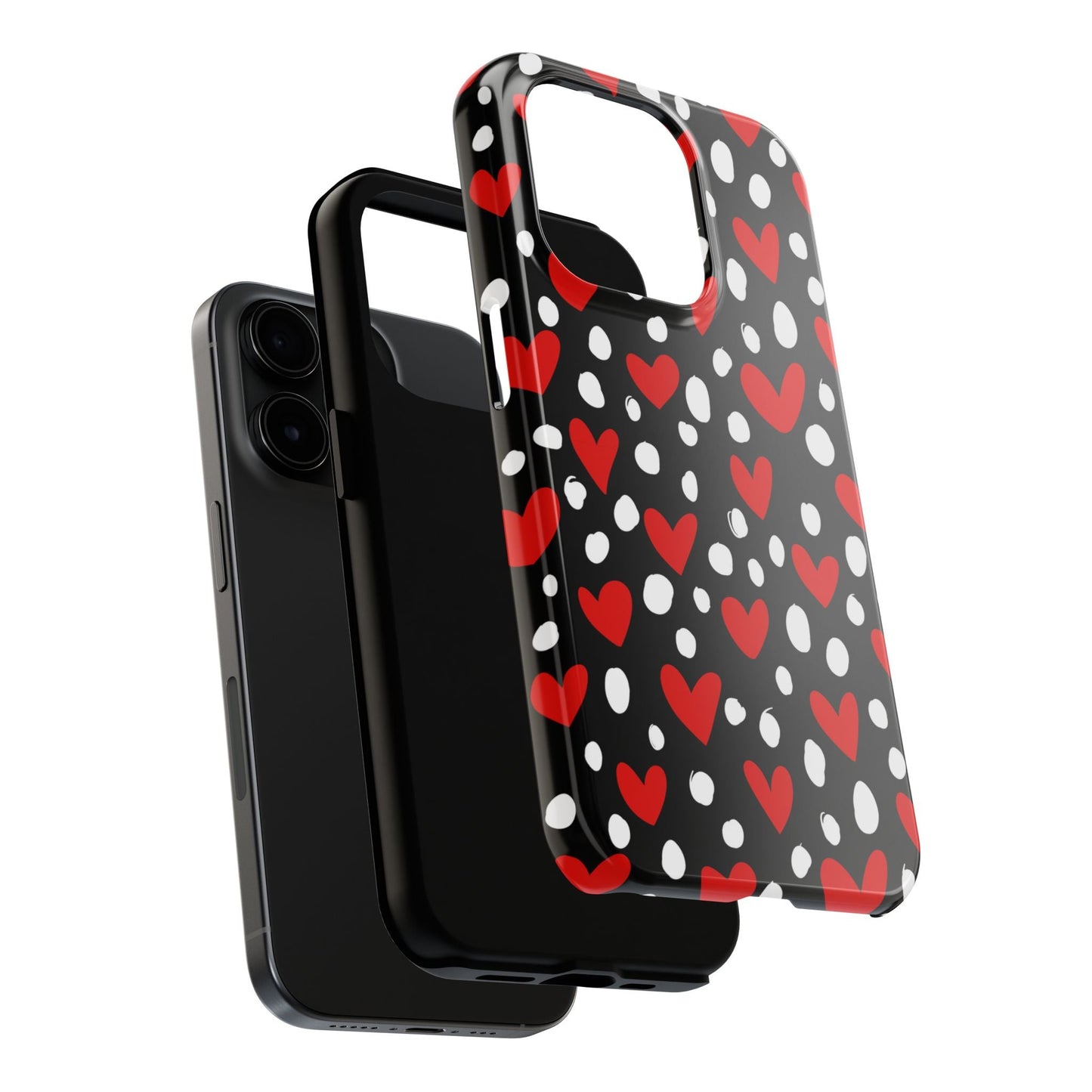 Doodle Hearts iPhone Case – Romantic and Playful Design - BOGO Cases