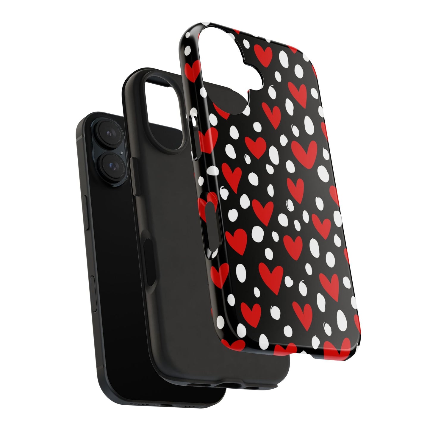 Doodle Hearts iPhone Case – Romantic and Playful Design - BOGO Cases