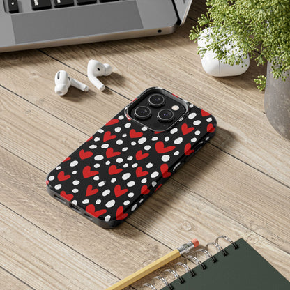 Doodle Hearts iPhone Case – Romantic and Playful Design - BOGO Cases