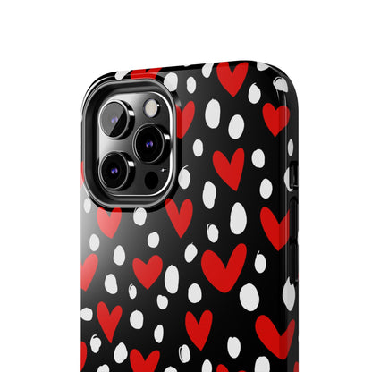 Doodle Hearts iPhone Case – Romantic and Playful Design - BOGO Cases