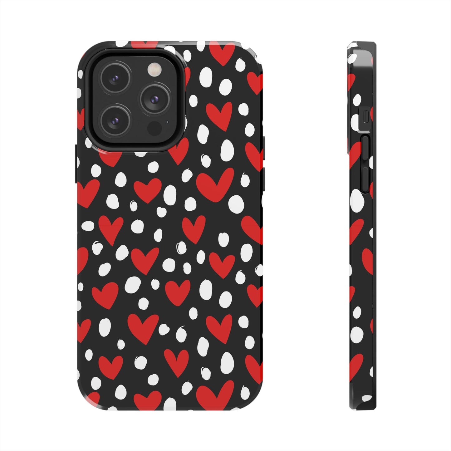 Doodle Hearts iPhone Case – Romantic and Playful Design - BOGO Cases