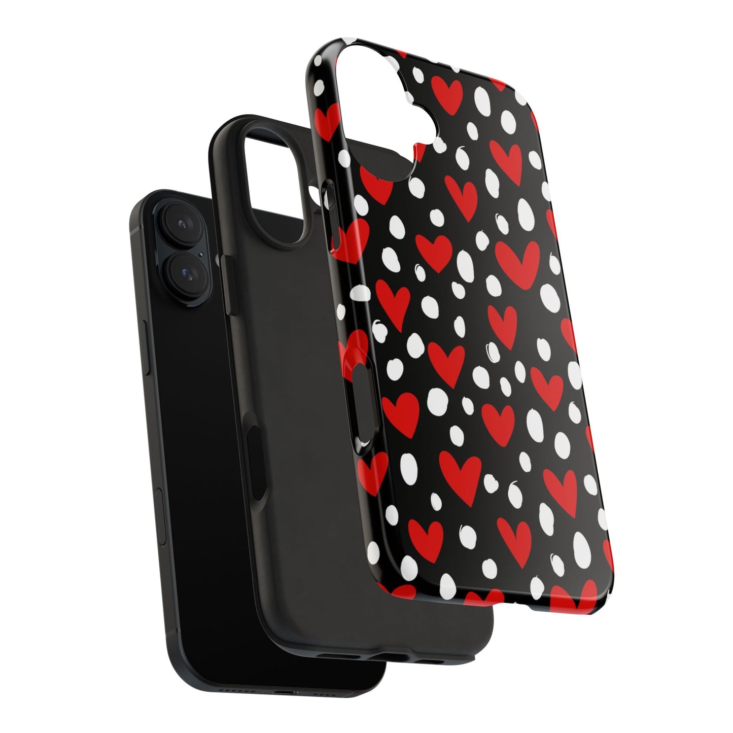 Doodle Hearts iPhone Case – Romantic and Playful Design - BOGO Cases