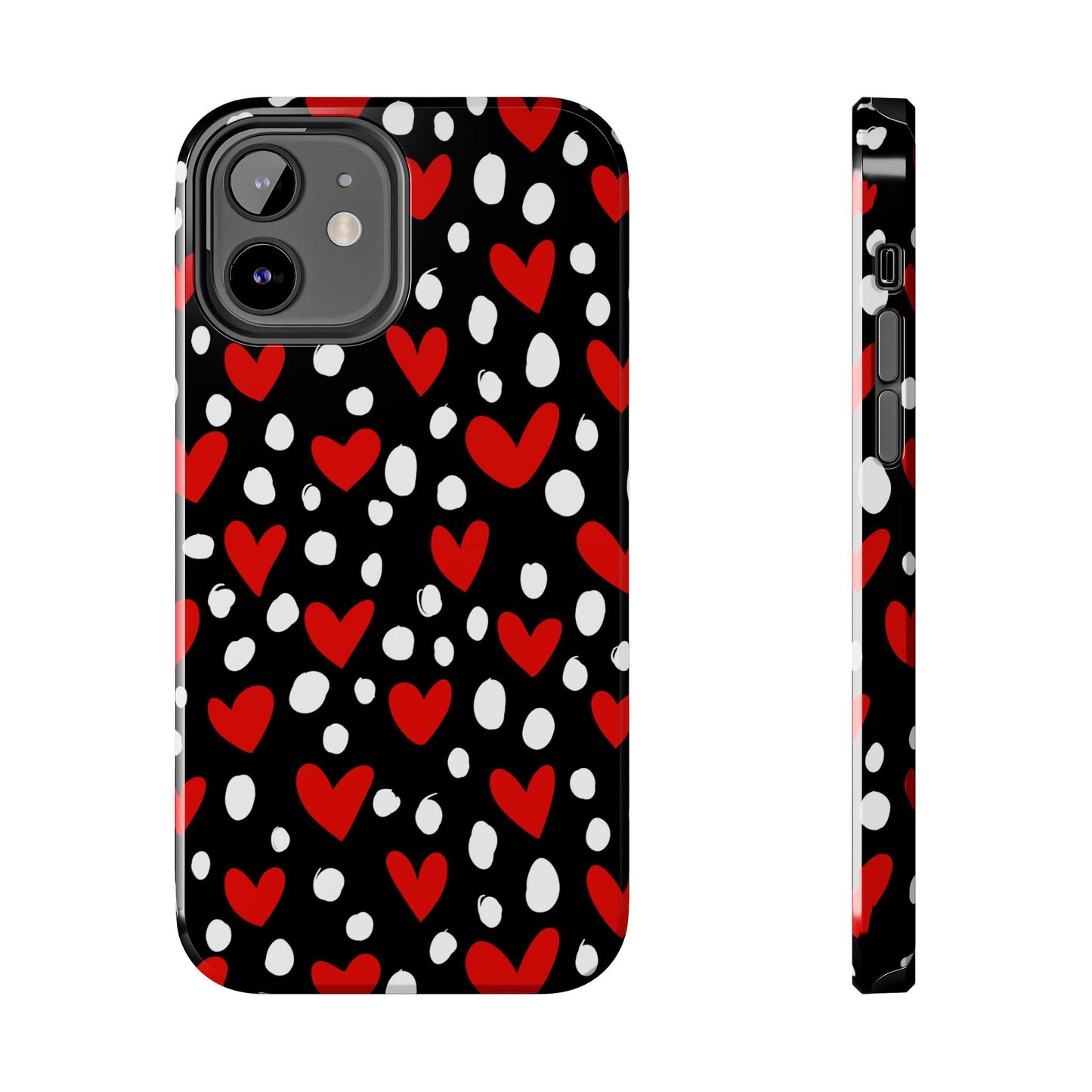 Doodle Hearts iPhone Case – Romantic and Playful Design - BOGO Cases