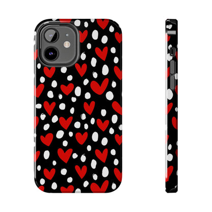 Doodle Hearts iPhone Case – Romantic and Playful Design - BOGO Cases