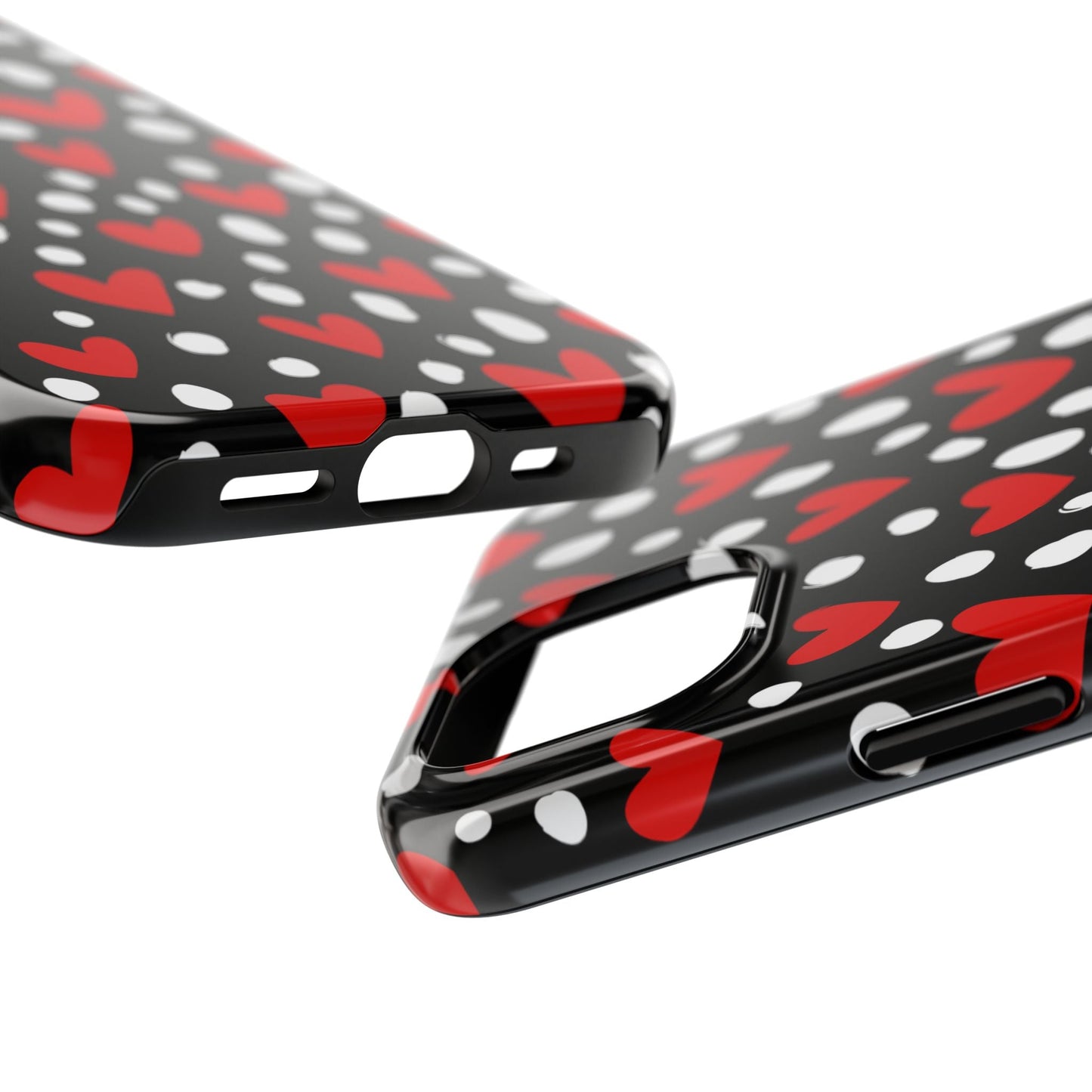 Doodle Hearts iPhone Case – Romantic and Playful Design - BOGO Cases