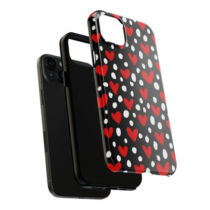 Doodle Hearts iPhone Case – Romantic and Playful Design - BOGO Cases