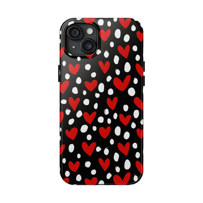 Doodle Hearts iPhone Case – Romantic and Playful Design - BOGO Cases