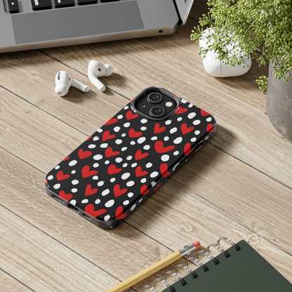 Doodle Hearts iPhone Case – Romantic and Playful Design - BOGO Cases